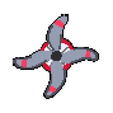 Rotor propeller pixel art vector illustration Stock Illustration