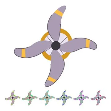 Rotor propeller vector cartoon graphic Stock Illustration