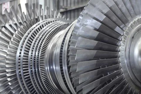 Rotor of a steam turbine Stock Photos