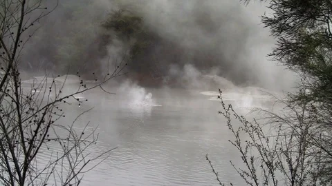 Rotorua mudpool bubbling Stock Footage 90215023