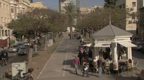 Rotshild BLV Tel Aviv Day Stock Footage 25181125