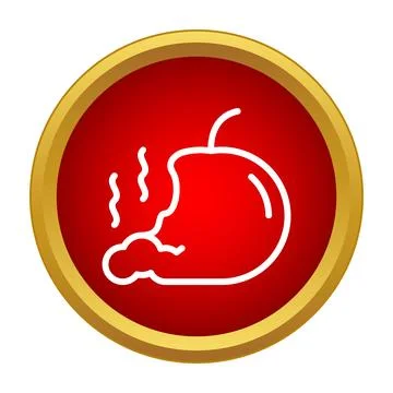 Rotten apple icon symbolizing decay and poor quality food Stockillustratie