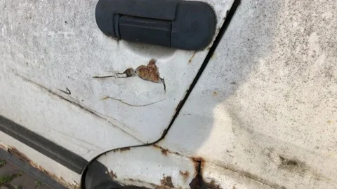 Rotten car hood Stock Footage 146046922