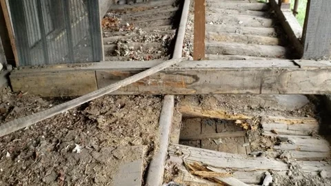 Rotten floor in an old barn Stock Footage 311316254