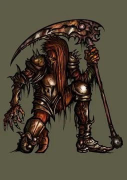 Rotten knight in rusty armor Stock Illustration