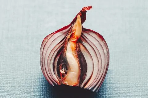 Rotten onion inside Stock Photos