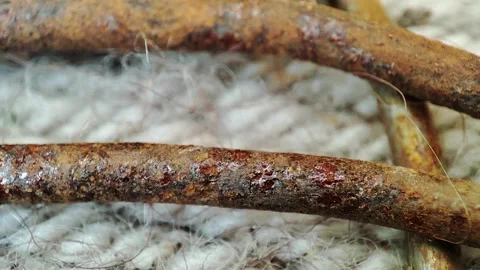 Rotten rusty iron and nails Stock Footage 165105500