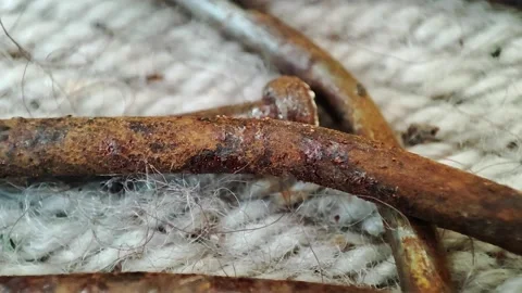 Rotten rusty iron and nails Stock Footage 165107619