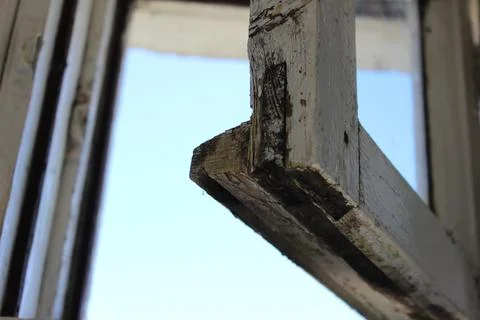 Rotten window frame Stock Photos