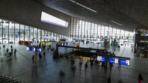 Rotterdam Central Station, Timelapse Stock Footage 38686927