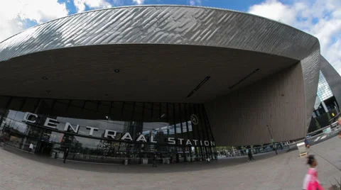Rotterdam Central Station, Timelapse Stock Footage 39236120