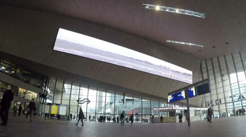 Rotterdam Central Train Station Interior (Editorial) Video stock 47092619