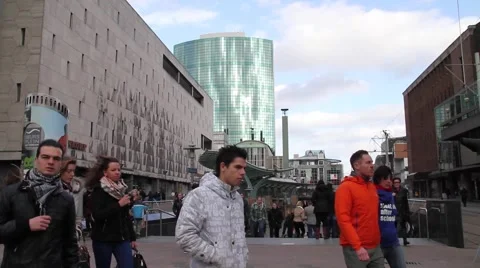 Rotterdam Crowd in metro Netherlands Stock Footage 43374048