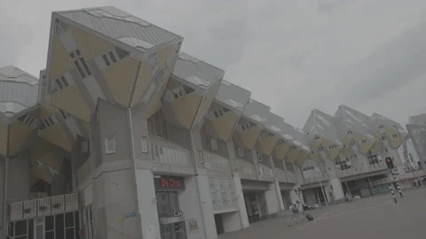 ROTTERDAM CUBE HOUSE ARCHITECTURE Stock Footage 176986121