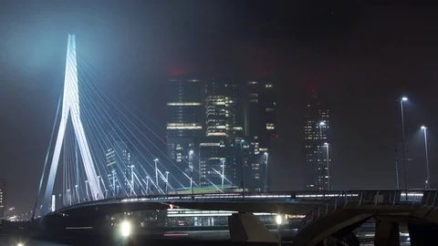 Rotterdam Erasmus timelapse Video stock 72983457