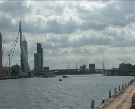 Rotterdam Erasmusbridge Stock Footage 8342273