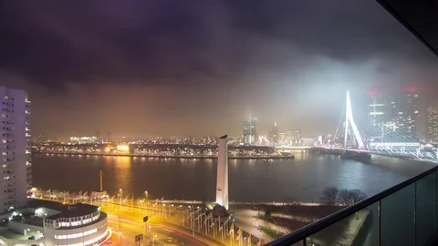 Rotterdam Erasmusbrug timelapse Video stock 72983468
