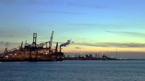 Rotterdam freight harbor Stock Footage 134562545