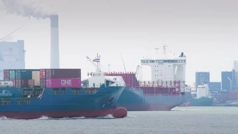 Rotterdam Harbour Stock Footage 244390646