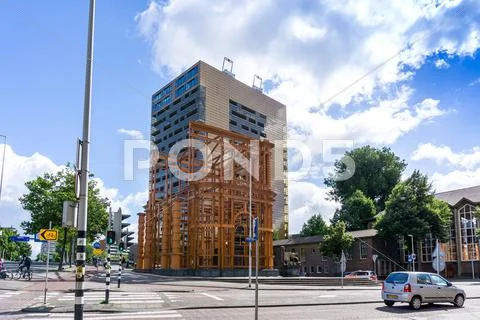 ROTTERDAM, Netherlands - August 10, 2016 : Street view of Rotterdam City Neth Stock Photos
