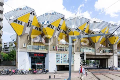 ROTTERDAM, Netherlands - August 10, 2016 : Street view of Rotterdam City Neth Stock Photos