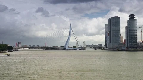 Rotterdam Netherlands - view form the river Stock Footage 70014564