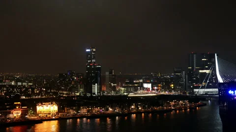 Rotterdam at night Video stock 41854811