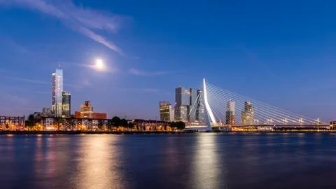 Rotterdam at Night Stock Photos
