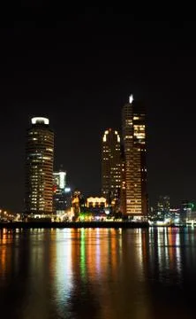 Rotterdam night view Stock Photos
