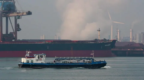 ROTTERDAM PORT CARGO SHIP 5 Stock Footage 39355697