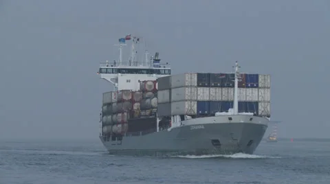 ROTTERDAM PORT CARGO SHIP CONTAINER SHIP 1 Stock Footage 39365985