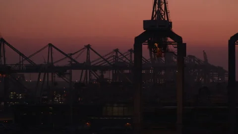 Rotterdam Port Sunset 스톡 동영상 231242092