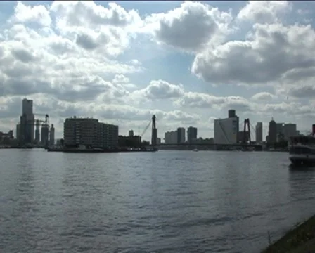 Rotterdam seen from the Maas Stock Footage 8341455