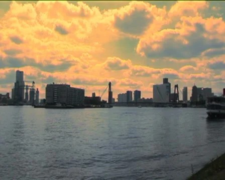 Rotterdam seen from the Maas Stock Footage 8341775
