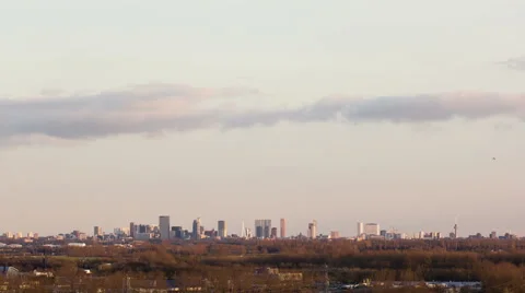 Rotterdam Skyline Sunset Time-lapse Stockbeeldmateriaal 61104961