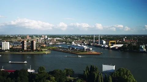 Rotterdam skyline Timelapse Stock Footage 70049772