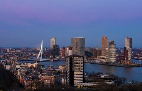 Rotterdam Sunset View Stock Photos