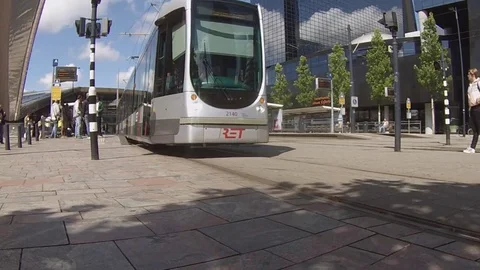 Rotterdam tram Stock Footage