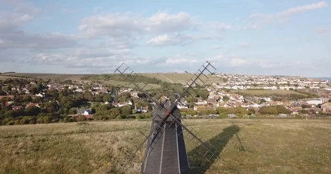 Rottingdean Windmill drone shot Stock Footage 113964019