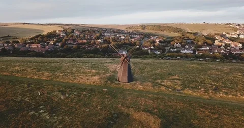 Rottingdean Windmill drone shot Stock Footage 113964035