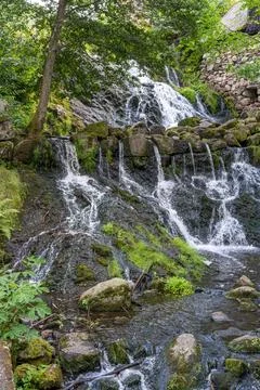 Rottle Vattenfall Waterfall in Sweden Stock Photos