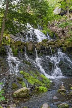 Rottle Vattenfall Waterfall in Sweden Stock Photos
