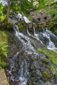 Rottle Vattenfall Waterfall in Sweden Stock Photos