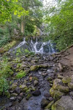 Rottle Vattenfall Waterfall in Sweden Stock Photos