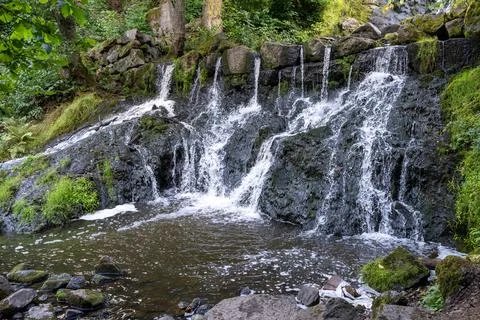 Rottle Vattenfall Waterfall in Sweden Stock Photos