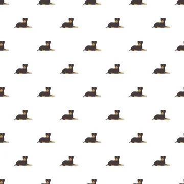 Rottweiler dog seamless pattern wallpaper design element Stock Illustration