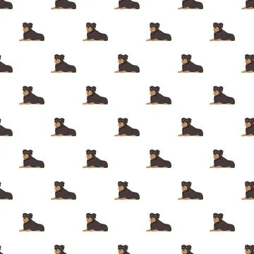 Rottweiler sleeping dog seamless pattern background design 스톡 일러스트