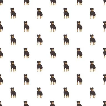 Rottweiler standing repeating pattern for background design Stockillustratie