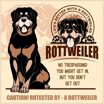 Rottweiler - vector set for t-shirt, logo and template badges on light Stock Illustration