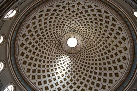 Rotunda of Mosta Interior Stock Photos